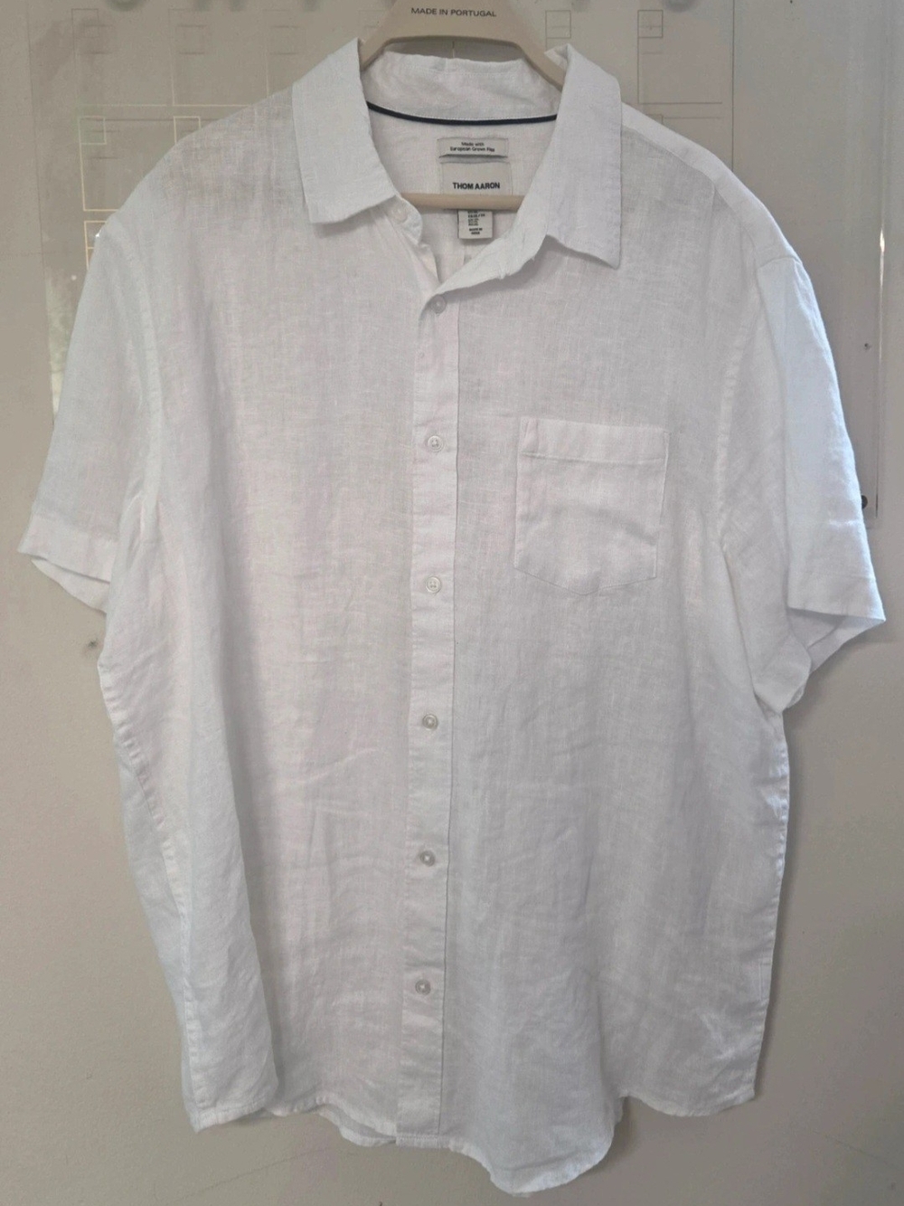 Thom Browne White Linen Short Sleeve Button-Down Shirt